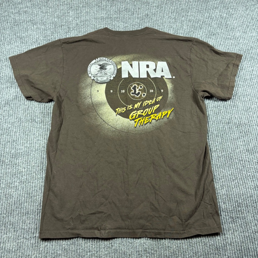NRA Group Therapy T Shirt Mens L Brown Delta Magnum Weight Graphic Tee